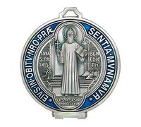 Eurofusioni Médaillon plaqué argent Saint Benoît - Diamètre cm 12,5
