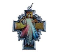 Eurofusioni Pendentif Crucifix Jésus Miséricordieux plaqué Argent