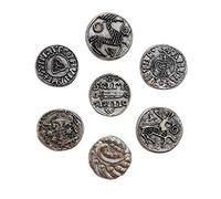 Eurofusioni Pièces de Monnaie Viking plaquées Argent. Idée Cadeau Gadgets Originale pour Les Fans de Cosplay, Fantasy. Set 7 reproductions trésor des Vikings