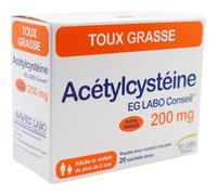 Eurogenerics EG Acétylcystéine 200mg Poudre Pour Solution Buvable 20 Sachets-Dose