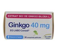 Eurogenerics Ginkgo EG Labo Conseil 40mg Comprimés Pelliculés 90