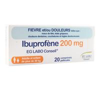 Eurogenerics Ibuprofène 200mg EG 20 Comprimés