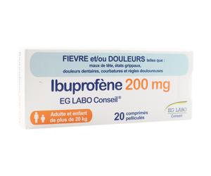 Eurogenerics Ibuprofène 200mg EG 20 Comprimés