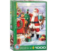 Eurographics 1000 pièces - Père Noël avec traîneau de Simon Tread, Blanc