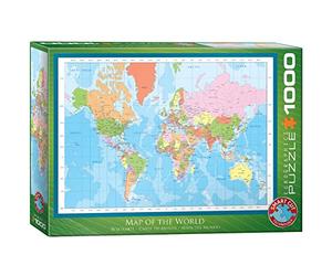 EuroGraphics EG60001271 Casse-tête de 1000 Morceaux représentant la Carte du Monde