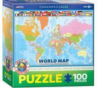 Eurographics Kids Puzzle Carte du Monde - 100 pièces