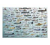 Puzzle Evolution des avions de guerre - 2000 pi ces Bleu G