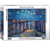 EuroGraphics Puzzle 1000 pièces : Nuit étoilée sur Le Rhône, Van Gogh