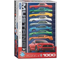 EuroGraphics Puzzle 50e Anniversaire de la Ford Mustang - 9 Types de Voitures (1000 pièces)