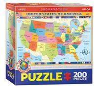 Eurographics Puzzle Carte des États-Unis (200 pièces)