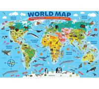 EUROGRAPHICS Puzzle Carte du monde illustrée 100 pièces