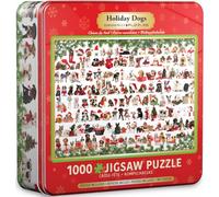 EUROGRAPHICS Puzzle dans une boîte en fer blanc Chiens de Noël 1000 pièces