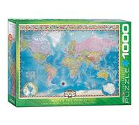Eurographics Puzzle EG60000557 – Carte du monde avec drapeaux – 1000 pièces 68 x 49 cm