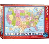 EuroGraphics 6000-0788 Puzzle Carte des USA Divers 48 x 68 cm