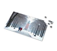 Eurographics Puzzles 1000 pièces A Couple Walks Down A Snowy Path Towards A Monument. Puzzle d'images pour adultes, cadeaux de Pâques pour tout-petits (1 000 pièces)