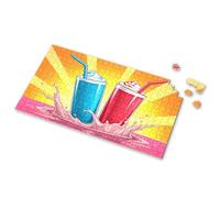 Eurographics Puzzles 1000 pièces Deux milkshakes colorés avec crème fouettée et pailles. Puzzle d'images pour adultes, cadeaux de Pâques pour tout-petits (300 pièces)