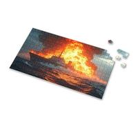 Eurographics Puzzles 1000 pièces Un bateau en feu dans l'océan. Puzzle d'images pour adultes, cadeaux de Pâques pour tout-petits (1000 pièces)