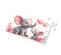 Eurographics - Puzzles de 1000 pièces - Deux éléphants mignons tenant des ballons roses - Puzzle d'images pour adultes, cadeaux de Pâques pour tout-petits (300 pièces)