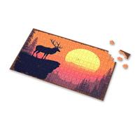Eurographics Puzzles - Puzzle de 1000 pièces avec silhouette d'élan sur un fond de coucher de soleil éclatant. Puzzle d'images pour adultes, cadeaux de Pâques pour tout-petits (300 pièces)