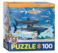 EuroGraphics- Sharks Animaux Puzzle, EUROKIDS-0079, Coloris Assortis, 33 x 48 cm