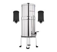 EuroGuard® Filtre à Eau Gravité 6 L Inox 304, 2 Cartouches UF 0,01 µm Anti-Calcaire Charbon Actif (6 Étapes de Filtration), Robinet Niveau d’Eau| Support Inox Inclus