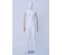 Eurohandisplay Blanc Mat, HX-DM11-6M Male Mannequin de vitrine abstrait Egghead Bras en bois Mains Noir Blanc