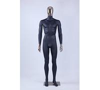 Eurohandisplay DM1*8D Mannequin de vitrine abstrait noir mat laqué tête et mains galvanisées homme femme (DM1++8D homme)