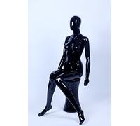 Eurohandisplay Egghead Mannequin femme abstrait, chic et moderne, couleur noir brillant, FA-6B sitzend
