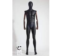 Eurohandisplay HX-M11-8MJ Mannequin de vitrine masculin abstrait noir laqué mat, bras et doigts en bois réglables à volonté, plaque de support en métal (HX-M11-8MJ)