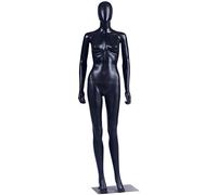 Eurohandisplay Mannequin de vitrine féminin FC-7Black mat, sans visage, bras et tête rotative à 360 °