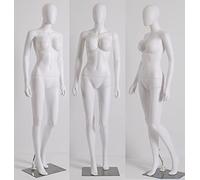 Eurohandisplay Mannequin de vitrine féminin SDF2-White blanc mat sans visage, bras et tête rotative à 360 degrés grand buste (blanc)