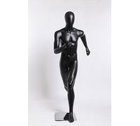 Eurohandisplay PM-O-8 Mannequin de vitrine abstrait Noir mat Homme Femme Sportif Chic Mode Mannequin de vitrine (PM-O-8 Homme)