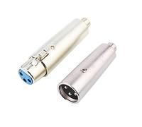 euroharry 1 paire de prise XLR et fiche vers prise RCA-Cinch Adaptateur XLR-Cinch/RCA pour microphone audio, 3 broches,