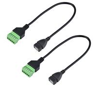 euroharry 2 pièces 30 cm 5 Broches USB 2.0 Prise de Connexion vis bornier blindé Pinces Adaptateur enfichable
