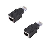 euroharry 2pcs Adaptateur Ethernet RJ45 Droit, Prise RJ45 à Prise, Adaptateur, blindé, Connexion Patch réseau, Compatible avec Cat5 Cat6