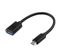 euroharry Adaptateur USB C vers USB Type C Câble OTG USB C mâle vers USB 3.0 A Connexion par câble Femelle Compatible pour Les appareils de Type C (1, Noir)
