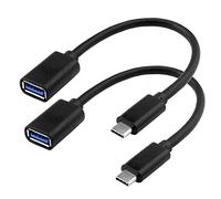 euroharry Adaptateur USB C vers USB Type C Câble OTG USB C mâle vers USB 3.0 A Connexion par câble Femelle Compatible pour Les appareils de Type C (2, Noir)