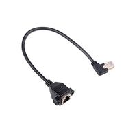 euroharry Câble d'extension Ethernet RJ45 mâle vers femelle, montage sur plaque à vis, CAT6/5e/5, blindé, câble d'extension réseau LAN (angle gauche)