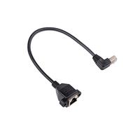 euroharry Câble d'extension Ethernet RJ45 mâle vers femelle, montage sur plaque à vis, CAT6/5e/5, blindé, câble d'extension réseau LAN (angle vers le bas)