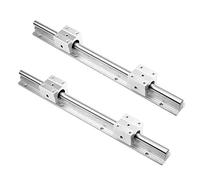 Euroharry Roulement linéaire et rail de support SBR20-2 pièces SBR 20-1000 mm 20 mm rail de roulement linéaire + 4 blocs SBR20UU pour imprimante 3D et machine CNC., argenté