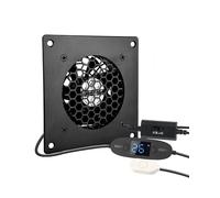 Euroharry Système de Ventilateur Silencieux à Affichage Numérique 80 mm USB 5V avec Contrôle de Température et Cadre Moderne en Aluminium