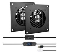 euroharry Système de ventilateur silencieux à affichage numérique de 80 mm contrôlé par la température, ventilateur 5 V avec cadre moderne en aluminium brossé noir pour armoires AV home cinéma (2)