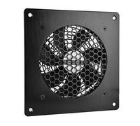 euroharry Ventilateur USB, 120 mm, avec 3 vitesses réglables 5 V/0,3 A, avec cadre en aluminium brossé noir moderne, pour home cinéma, armoire AV
