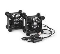 euroharry Ventilateur USB PC 80MM Avec ventilateur USB double ventilateur 5V réglable à 3 vitesses, avec grille métallique Ventilateur de boîtier 2 en 1 pour PC/ordinateur portable