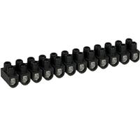 Eur'Ohm - Barrette de connexion 12 plots acier zingué - 2,5 à 4 mm² - 24 A - Noir