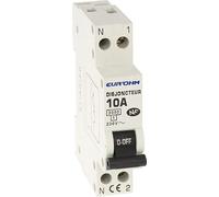 EUR'OHM Disjoncteur 1P+N courbe D connexion vis haut/bas 3kA - IP20/IK02 10A - Matériel électrique
