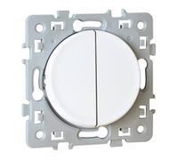 Eurohm Double va-et-vient Square 1 poste - 10AX - 250V Blanc