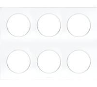 EUR'OHM Plaque de finition polycarbonate - Blanc - 2x3 postes - SQUARE - Interrupteur et prise