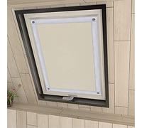Eurohome Store 100 % occultant pour fenêtre de toit - Sans perçage - Protection solaire - Store occultant avec ventouses - Pour fenêtre - Beige - 96 x 93 cm