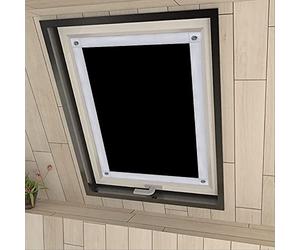 Eurohome Store occultant sans perçage avec ventouses pour fenêtre de toit, Polyester, Noir , 48 x 93 cm